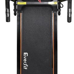 Trustymall Everfit electric treadmill for home gym, with running surface and control panel for fitness and exercise routines.
