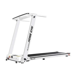 Trustymall Everfit electric treadmill for home gym, fully foldable running machine with 420mm belt in white color.