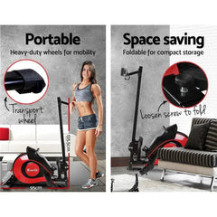 Trustymall Everfit resistance rowing machine with adjustable handles and digital display for full-body workout.
