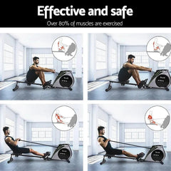 Everfit rowing exercise machine by Trustymall with resistance system for home gym workouts, shown with adjustable seat and handlebar