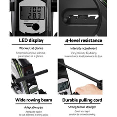 Everfit rowing exercise machine by Trustymall with resistance system, ideal for home gym workouts.