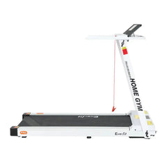 White Trustymall Everfit electric foldable treadmill for home gym exercise and fitness workouts.