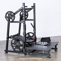 Excel Belt Squat - Muscle D Fitness - Plate Loaded Belt Squat w/ Plate Storage