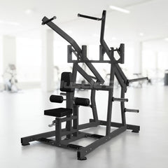 Excel Iso-Lateral Wide Pulldown - Muscle D Fitness - Plate Load Lat Pulldown - Piston Assisted Seat Adjustment - Plate Storage Pegs