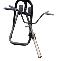 Plate loaded Excel T-Bar Row machine by Muscle D Fitness, featuring sturdy construction and adjustable handles for strength training.
