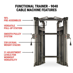 FT-9040 Functional Trainer With Dual 230 lb Weight Stacks by XMARK