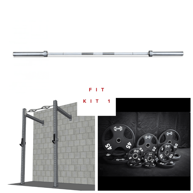 Muscle D Fitness TG-W4-S-FK1 TGrip Commercial 4' Wall Mount Rig Weight Set with 3x3 steel construction for fitness training