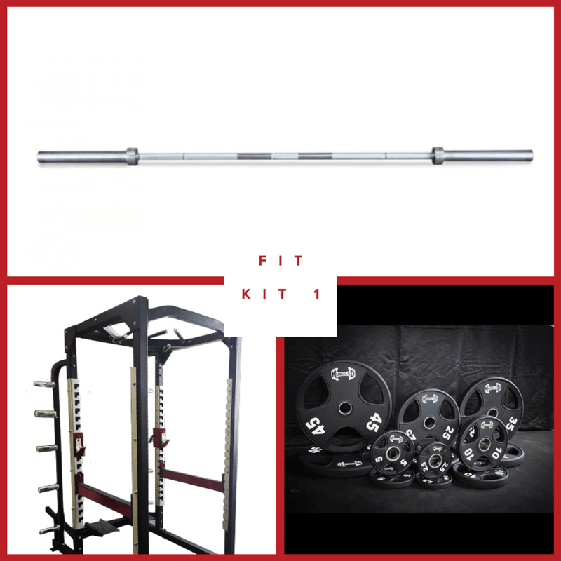 Muscle D Fitness Power Cage complete weight set with bars, weights, and safety features for strength training and fitness workouts.