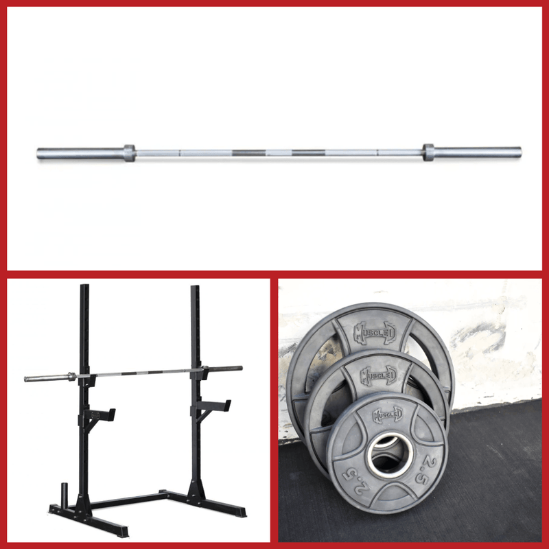 Compact Squat Stand Complete Weight Set by Muscle D Fitness