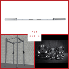 Muscle D Fitness TGrip Basic Commercial 4 Post Rack Complete Kit with 3x3 steel frame and multiple storage options.