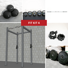 Muscle D Fitness TGrip Basic Commercial 4 Post Rack Complete Kit in 3x3 steel with sturdy frame and adjustable safety bars
