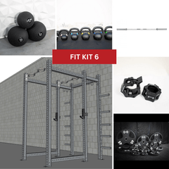 Muscle D Fitness TGrip Commercial Power Rack with 3x3 steel frame, multi-grip pull-up bars, plate storage, and J-hooks.