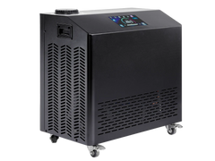 Golden Designs Inc. DCT-SY-10-PRO cold plunge chiller with WiFi app, front left view of compact cold and heat therapy device.