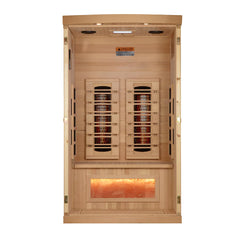 Golden Designs Inc. GDI-8010-03 2025 Reserve Edition 1-Person Full Spectrum Sauna with Himalayan Salt Bar, sleek modern design