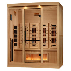 Golden Designs GDI-8040-03 2025 Reserve Edition 4-person full spectrum sauna with Himalayan salt bar, shown in the product image.