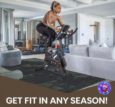 Indoor exercise upright bike by FLIPSTYLEZLLC, featuring a silent ride design for indoor fitness and cardio workouts.