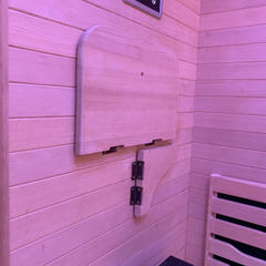 Indoor sauna by Zoppinh, Blisspod Helsinki full spectrum sauna for two people, featuring wooden benches and infrared panels.