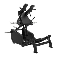 Excel Glute Line Hack Squat / Front Squat - Muscle D Fitness - Plate Load Squat Machine - Counter Balanced - Plate Storage Pegs