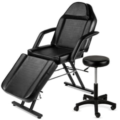 Black Adjustable Massage Bed Salon Chair w/ Hydraulic Stool by HomePacific