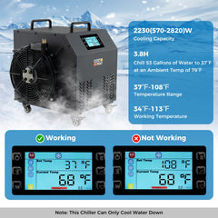 4/5 HP Ice Bath Water Chiller for Cold Plunge Tubs with Compressor-Black by Gamba Beauty