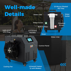 4/5 HP Ice Bath Water Chiller for Cold Plunge Tubs with Compressor-Black by Gamba Beauty