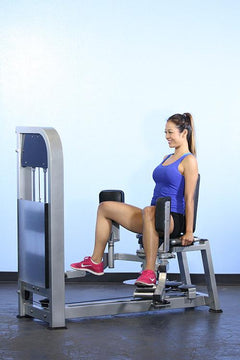 Muscle D Fitness DF-IO Dual Function Inner-Outer Thigh Combo exercise machine with padded seat and adjustable resistance.