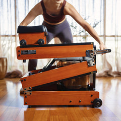 WalkingPad WR1 foldable water rowing machine with adjustable resistance and compact design for convenient home workouts.