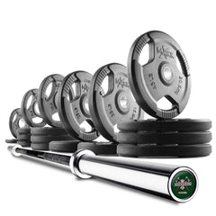 Tri-Grip Olympic Weight Plates and Olympic Barbell Sets by XMARK