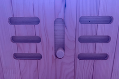 Finnmark FD-3 Zoppinh infrared sauna with four-person capacity, featuring full spectrum infrared panels and modern home design.