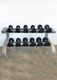 Two Tier 6 Pairs Dumbbell Rack by Muscle D Fitness