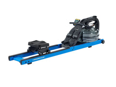 First Degree Fitness Monarch Club V Fluid Rowing Machine with adjustable resistance and ergonomic seat for full-body workout.
