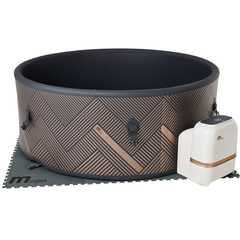 Zoppinh MSPA Mono Verto Series Rigid Hot Tub sauna with sleek design and wooden exterior, ideal for relaxing spa experiences