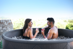Zoppinh MSPA Mono Verto Series rigid hot tub sauna with sleek design and wooden exterior, ideal for relaxing spa sessions.