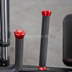 Excel Vertical Leg Press - Muscle D Fitness - Plate Load Leg Press - Adjustabe Back Pad - Weight Storage Pegs - Safety stops