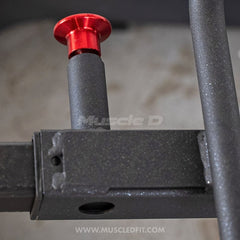 Muscle D Fitness Excel T-Bar Row machine, plate-loaded commercial gym equipment with a sturdy frame and padded handle for strength training.