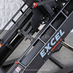 Excel Linear Hack/Leg Press - Muscle D Fitness - Plate Load Hack Squat Combo - Weight Storage Pegs - Adjustable Foot Plate / Back Pad