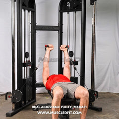 Muscle D Fitness 88" Dual Adjustable Pulley – Compact Cable Machine