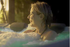 Zoppinh MSPA OSLO rame Series rigid hot tub and spa with wooden exterior and seating, designed for outdoor relaxation.