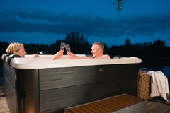 Zoppinh MSPA OSLO Rame Series hot tub with built-in seating and jets, showcasing a sleek, modern spa design.
