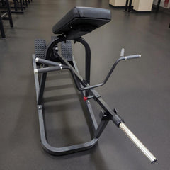 Plate loaded Excel T-Bar Row machine by Muscle D Fitness for commercial gyms, featuring sturdy construction and ergonomic design.