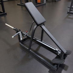 Plate loaded Excel T-Bar Row Machine by Muscle D Fitness for commercial gyms, featuring a sturdy T-bar and weight plates.