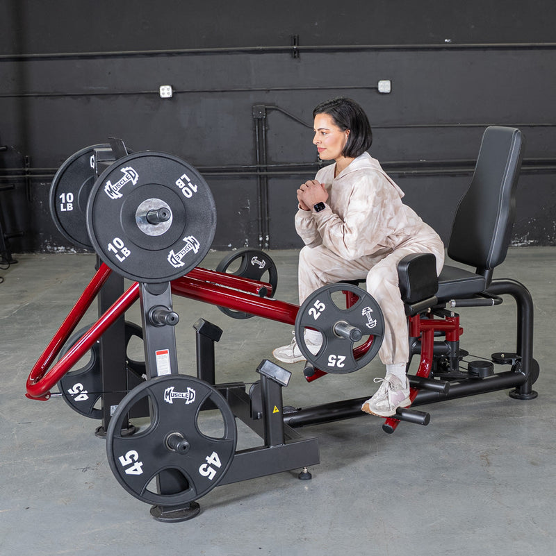 Muscle D Fitness Power Leverage V2 Abductor and Adductor machine for leg muscle training with adjustable resistance.