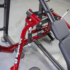 Muscle D Fitness Power Leverage V2 Incline Pec Fly plate-loaded iso-lateral chest machine showing padded arm handles and incline frame