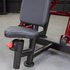 Muscle D Fitness Power Leverage V2 Overhead Triceps plate-loaded machine with padded handles and sturdy frame for triceps workouts.