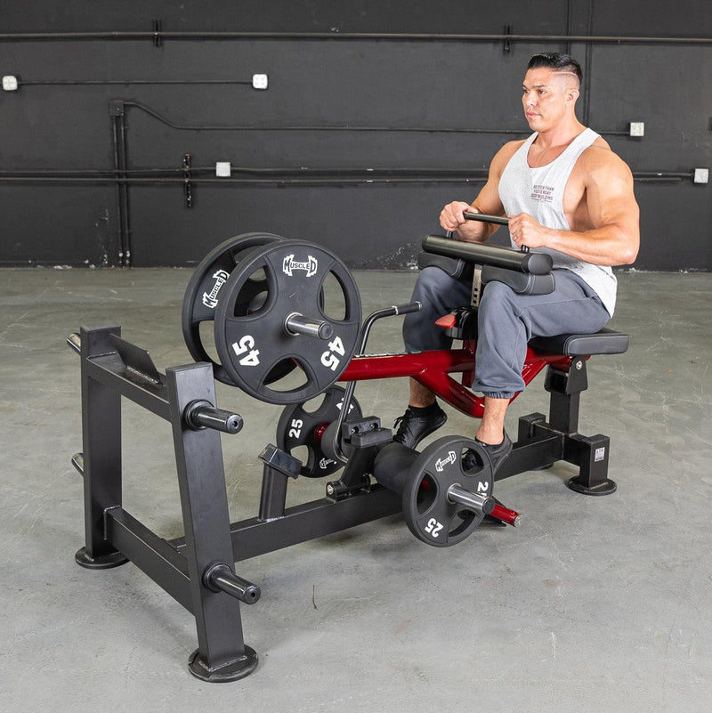 Muscle D Fitness Power Leverage V2 Seated Calf and Tib machine for lower leg muscle workouts in a gym setting