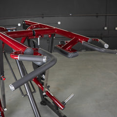 Muscle D Fitness Power Leverage V2 Viking Press Calf machine with sturdy frame and adjustable footplate for leg workout.