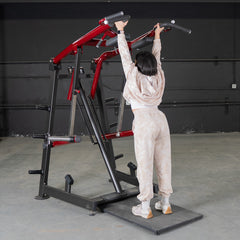 Muscle D Fitness Power Leverage V2 Viking Press Calf machine with sturdy steel frame and padded seat for calf and leg workouts.