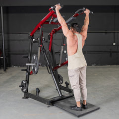 Muscle D Fitness Power Leverage V2 Viking Press Calf machine with padded seat and weight plates for calf and leg workouts