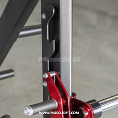 Muscle D Fitness Power Leverage V2 Chest Supported Linear Bearing Row plate-loaded machine with padded support and weight plates