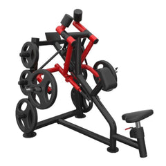 Muscle D Fitness PowerLeverage V2 Rear Delt Machine with plate-loaded design for targeting shoulder muscles in a gym setting.